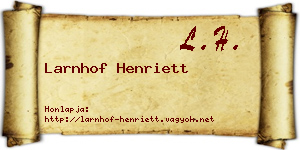 Larnhof Henriett névjegykártya